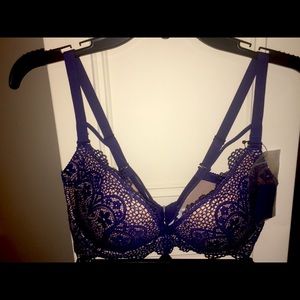 Cobalt Blue Lace Bra Set